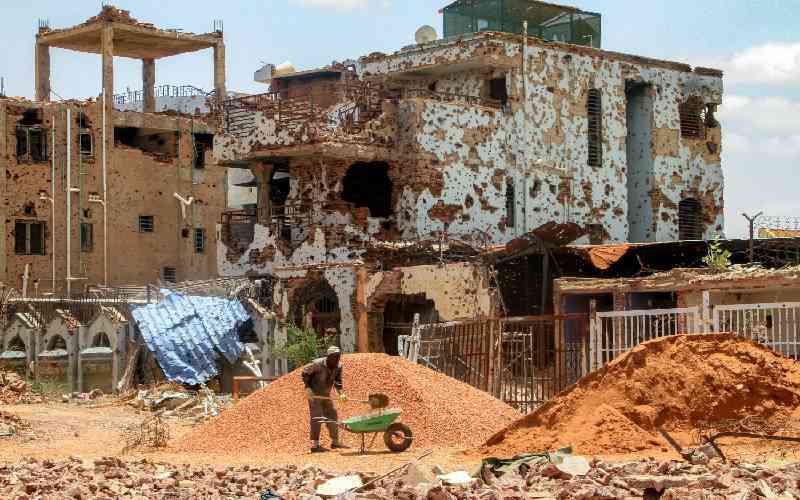 Sudanese lay first bricks to rebuild war-torn Khartoum
