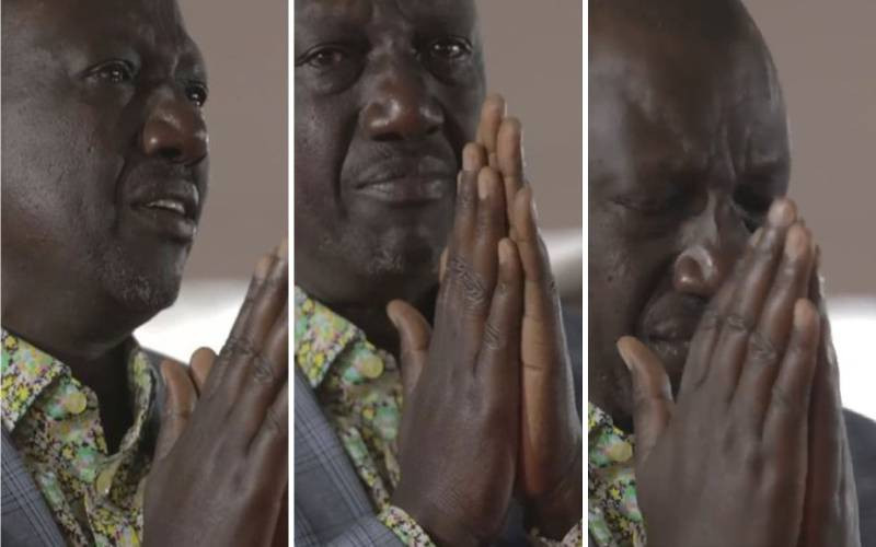 Ruto breaks down during prayer service in Karen
