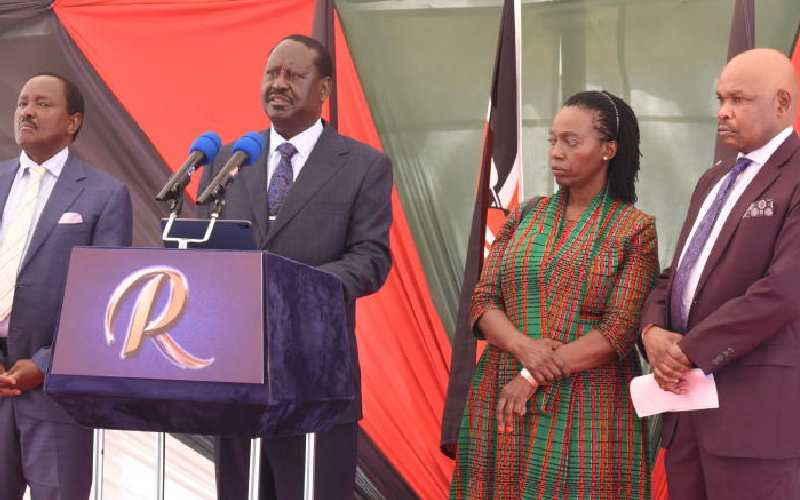 We will stop you from taking us to dark past, Raila warns Ruto