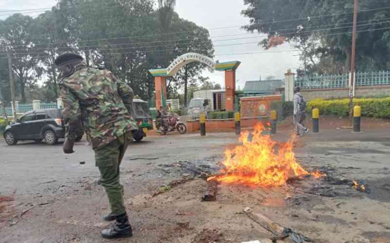 Chaos as Maseno University students protest William Mayange's killing