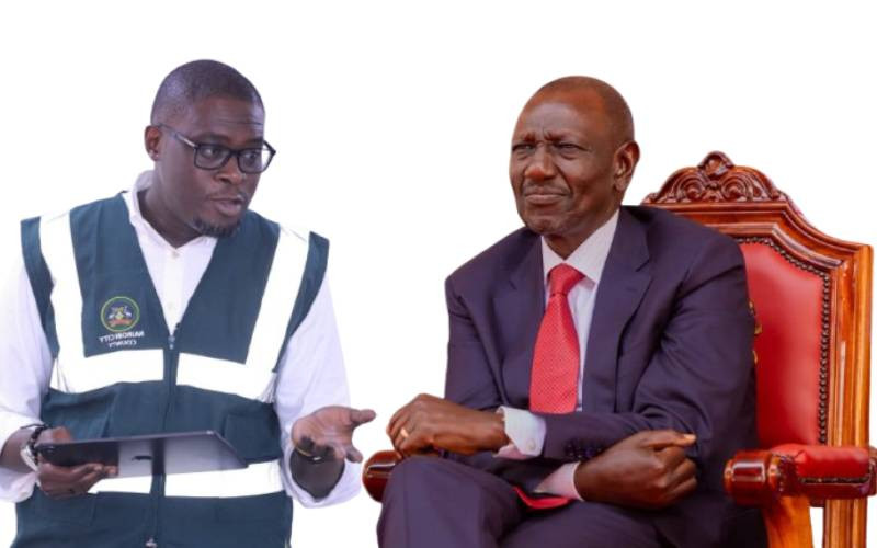 Ruto rebukes Sakaja for mumbling during a presentation