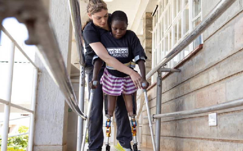 New lease of life as girl, 13, takes first steps with prosthetic limbs