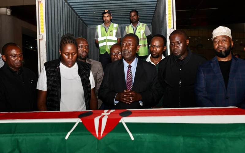 Public viewing of Raila's body commences at Kasarani