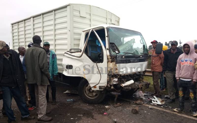One dead, scores injured after lorry rams into seven vehicles near Kinungi