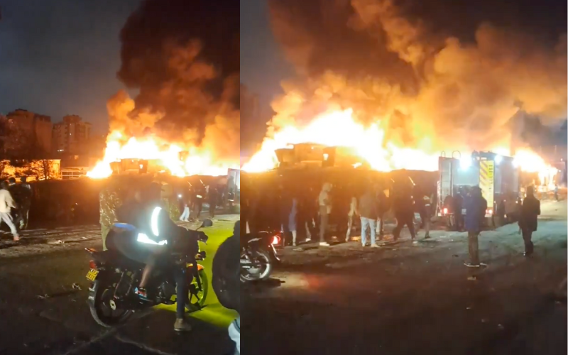 Video shows moment Gikomba Fire consumed shops as traders watched in despair