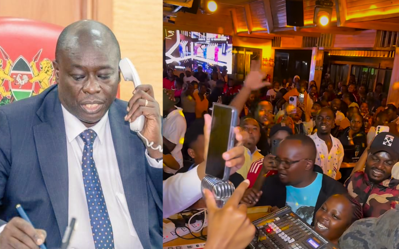 Rigathi Gachagua makes surprise call to Kenyan club, urges revellers to "watch over home" during U.S. tour