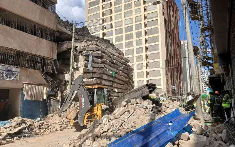 Building under construction collapses in Eastleigh