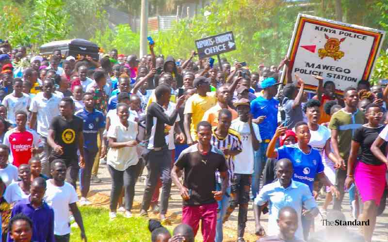 Mawego police station torched as mourners match with Ojwang's body