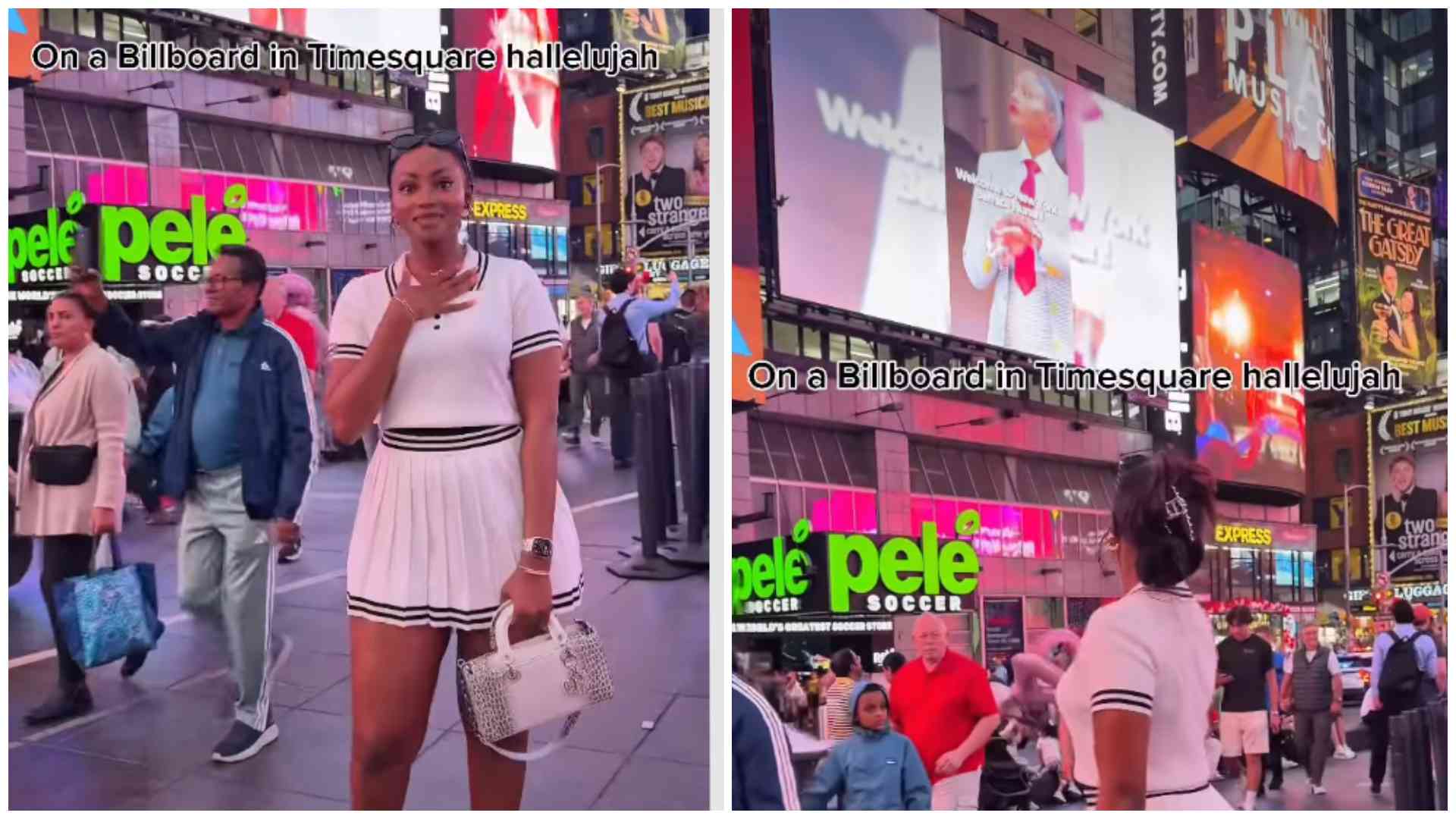 Influencer Bernice Nunah lights up New York's Times Square billboard, sparking online debate