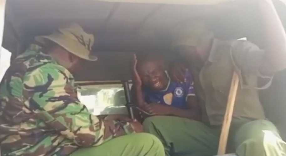 Azimio mass action: Kisumu man cries under arrest