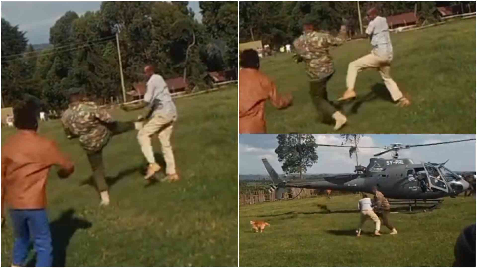 Narok man fiercely fights police officer while allegedly trying to save dog from chopper blades
