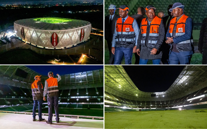PHOTOS: Kindiki makes dawn tour of Talanta Stadium construction ahead of completion