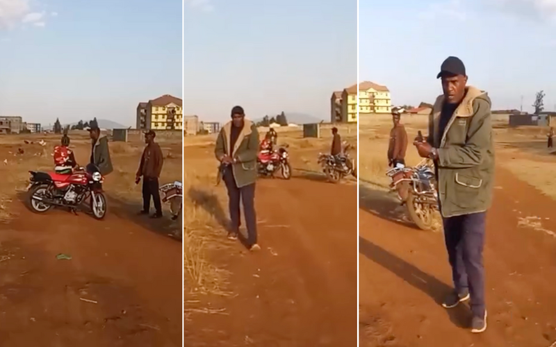 Thika: Armed plainclothes man caught on camera threatening to shoot, kill young man
