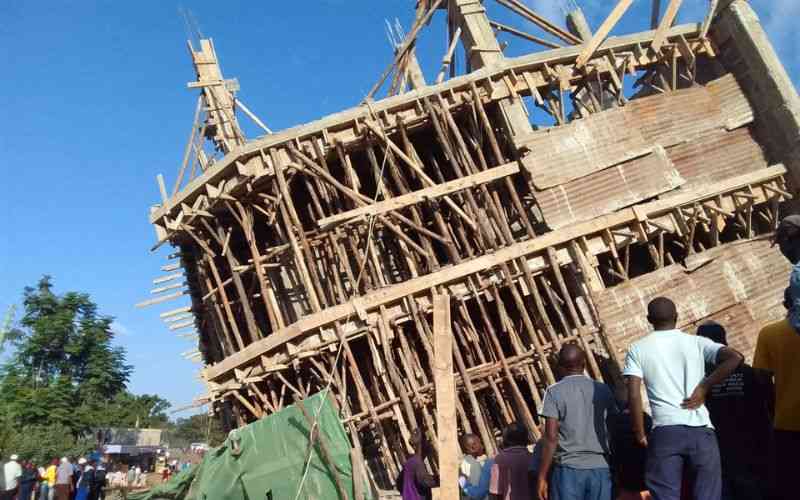 Three storey building collapses in Murang'a town