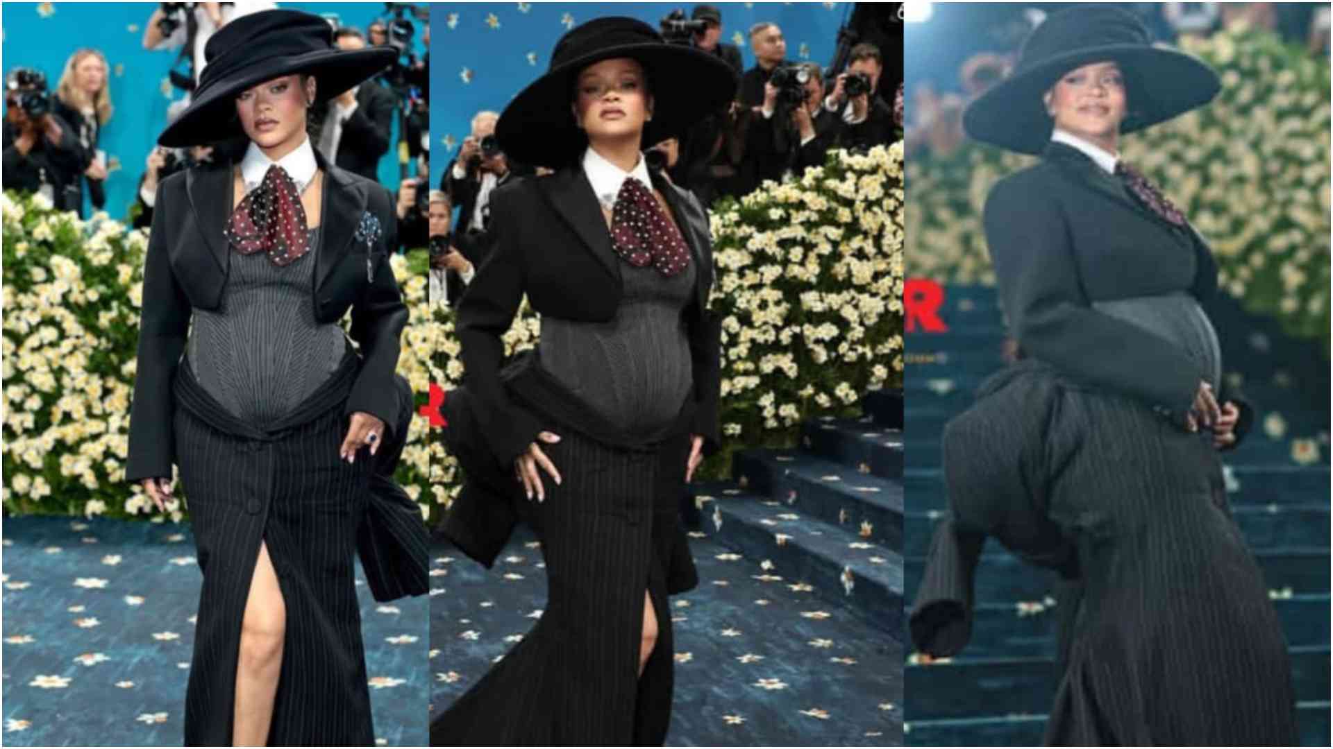 Rihanna reveals she's expecting baby number 3 in striking black outfit at Met Gala
