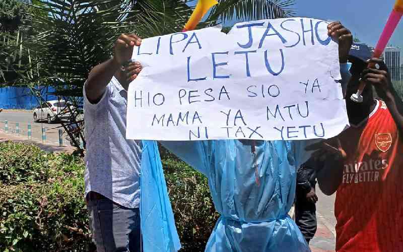 TB program officers protest over 16 months' salary arrears, employment terms