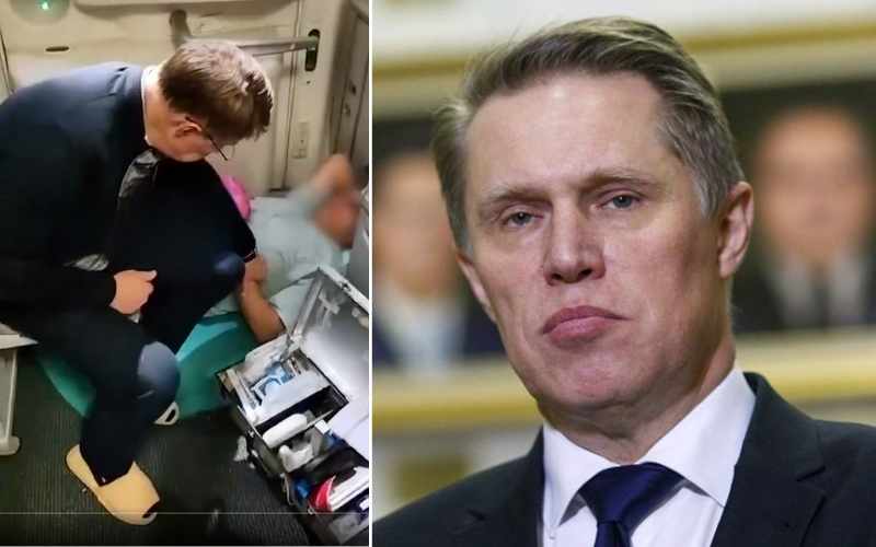 VIDEO: Russian health minister saves passenger mid-flight after medical emergency
