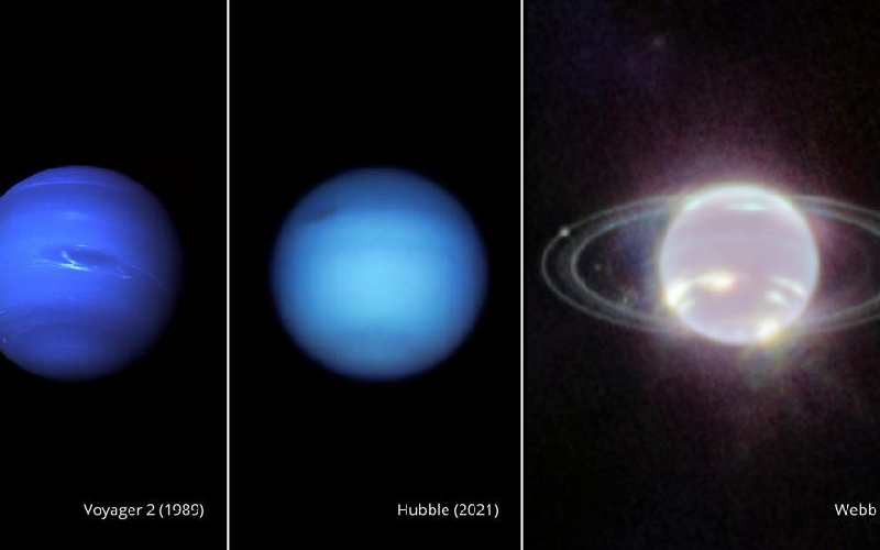 Neptune and rings shine in photos from new space telescope