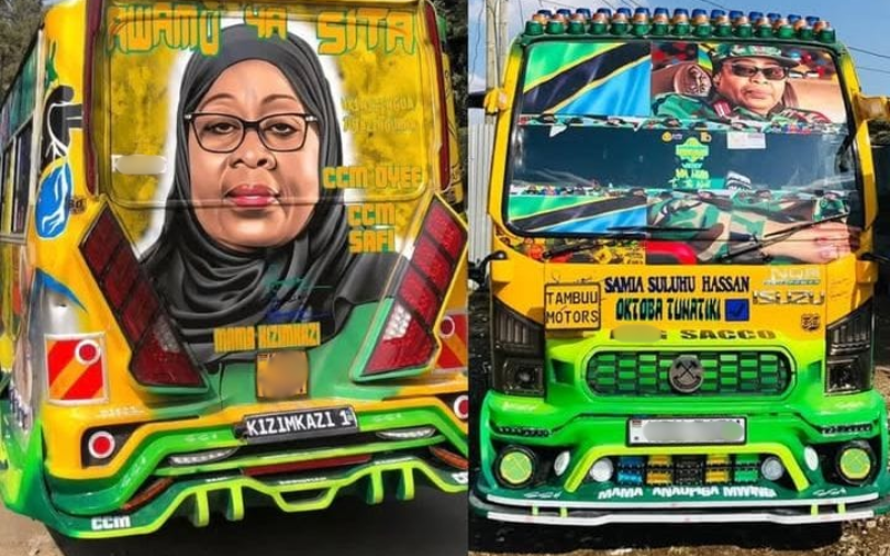 Matatu owner forced to repaint bus after alleged boycott over graffiti of Samia Suluhu