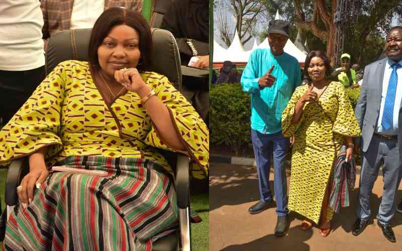 'Ata upepo jameni': Millicent Omanga reacts after wind lifts dress mid-rally