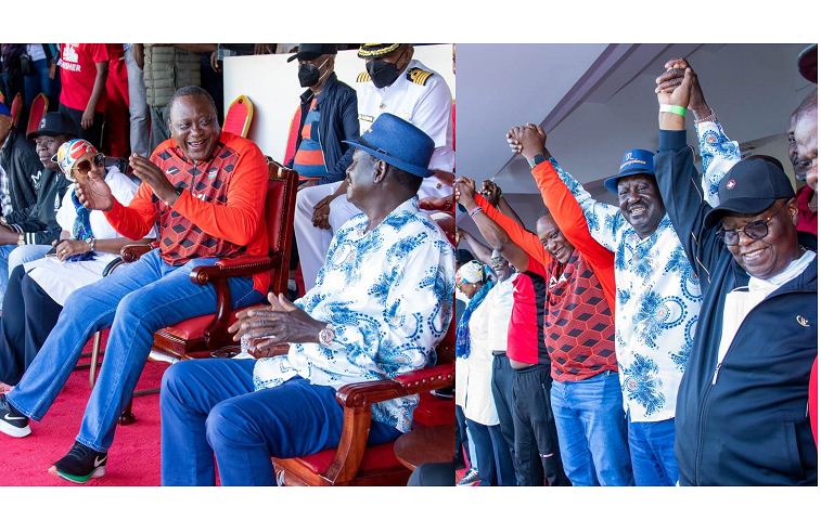 Raila and President Uhuru wow fans at Mashemeji Derby as former PM reacts to match results