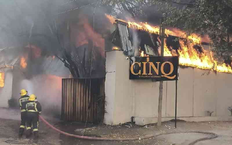 Photos: Cinq Restaurant on fire