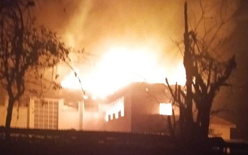 Fire destroys a dormitory at Hill Girls School in Eldoret