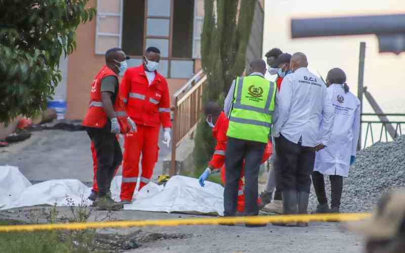 Families view charred remains of Utumishi dorm fire victims