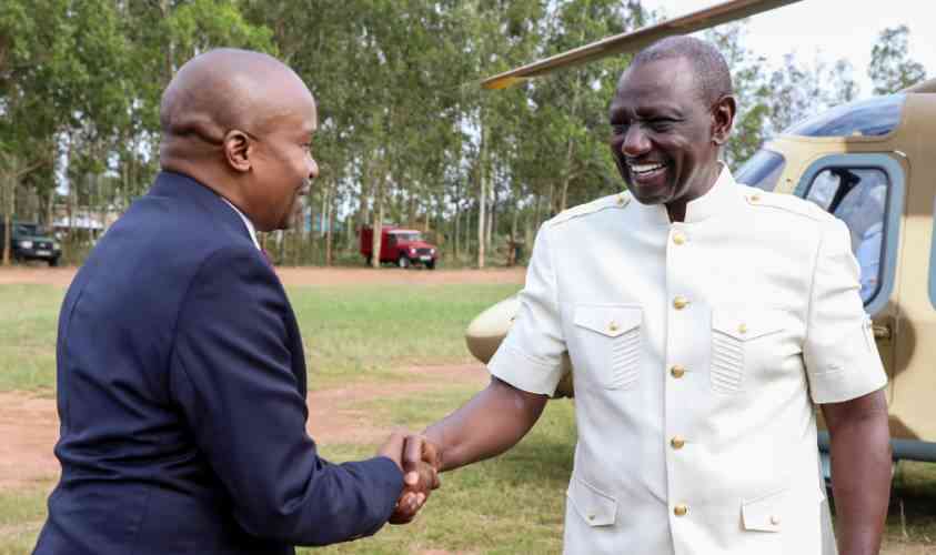 Kindiki receives Ruto in Kwale for Mashujaa Day fete