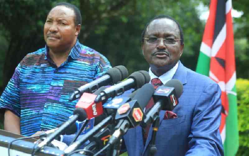 Leaders say Kalonzo will lead coalition to contest against Ruto