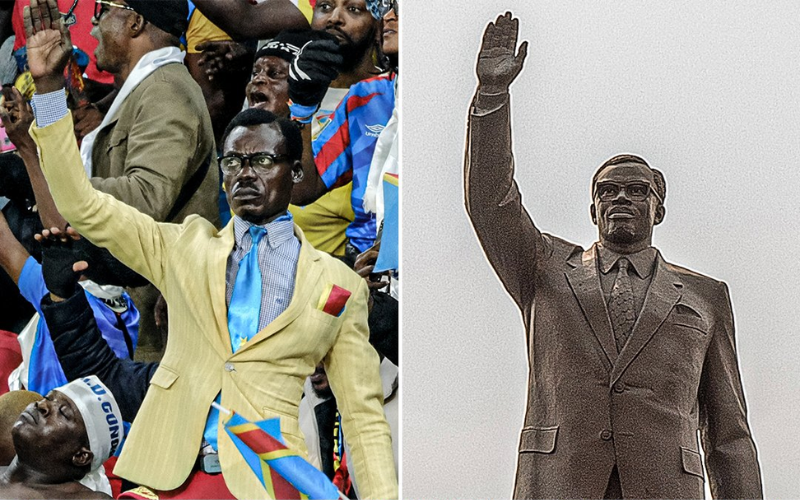 Congolese fan goes viral after holding 'Lumumba' statue pose throughout AFCON match