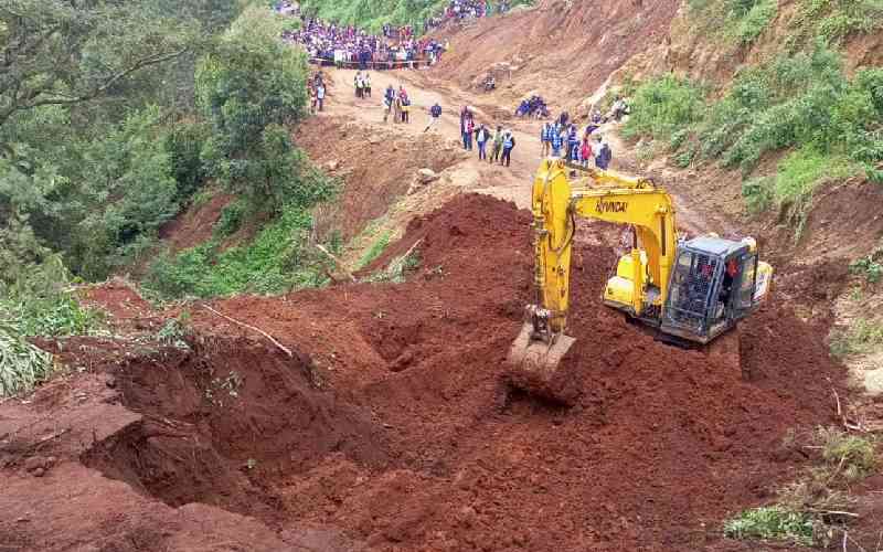 Rescue efforts underway after three buried alive in landslide