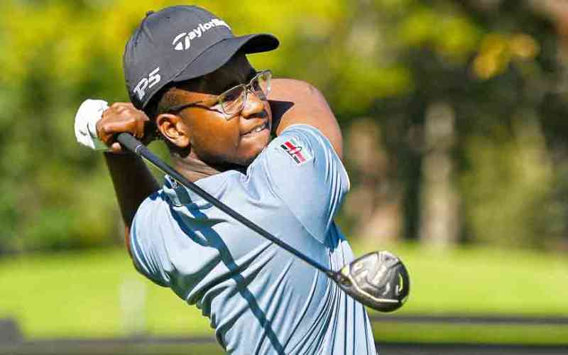 Kenyan youthful golfer Andrew Wahome sinks a "Hole in One" in South Africa