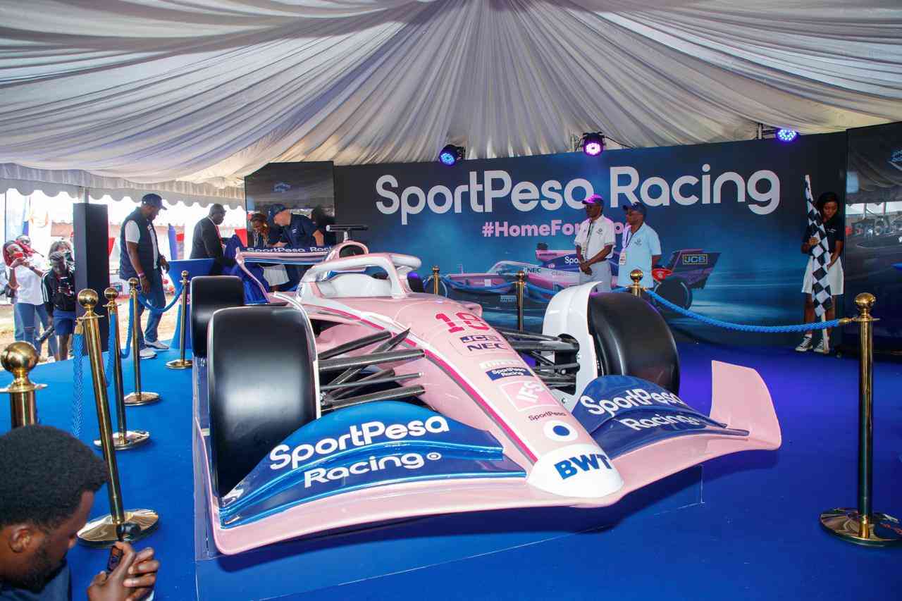 Formula One Racing Point car makes debut in Kenya