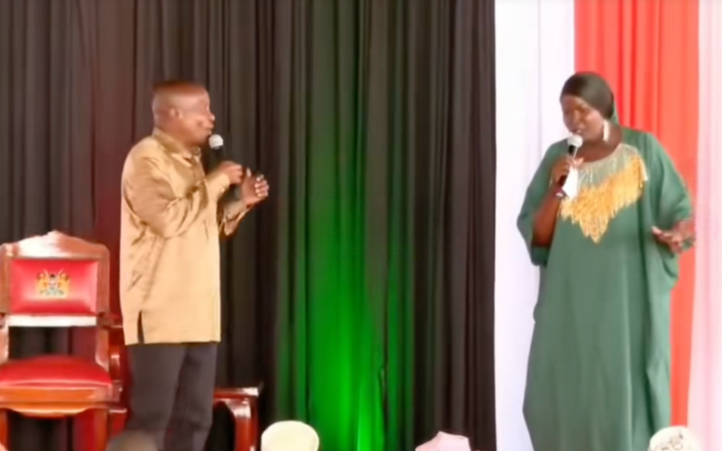 Kindiki visibly embarrassed after Turkana woman makes indecent remarks during Tharaka Nithi political event