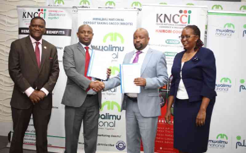 Mwalimu Sacco eyes informal sector financing with KNCCI pact