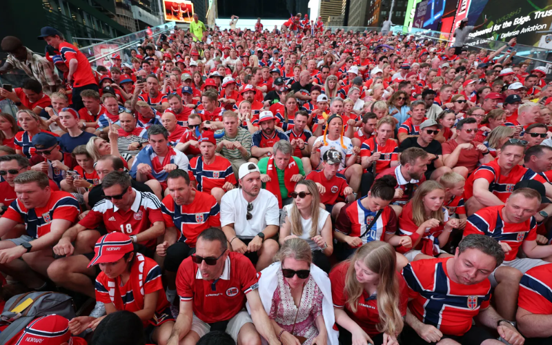 Norway fans take over World Cup with viral 'Viking Row' celebration