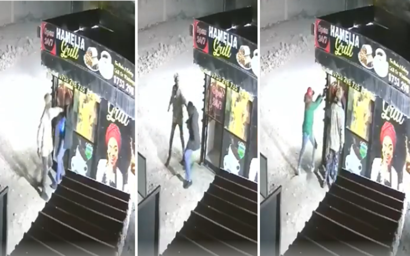 VIDEO: Gunman, machete-wielding man attack Nairobi pedestrian in horror robbery