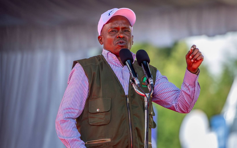 VIDEO: Kithure Kindiki's security detail intercepts man who stormed towards podium