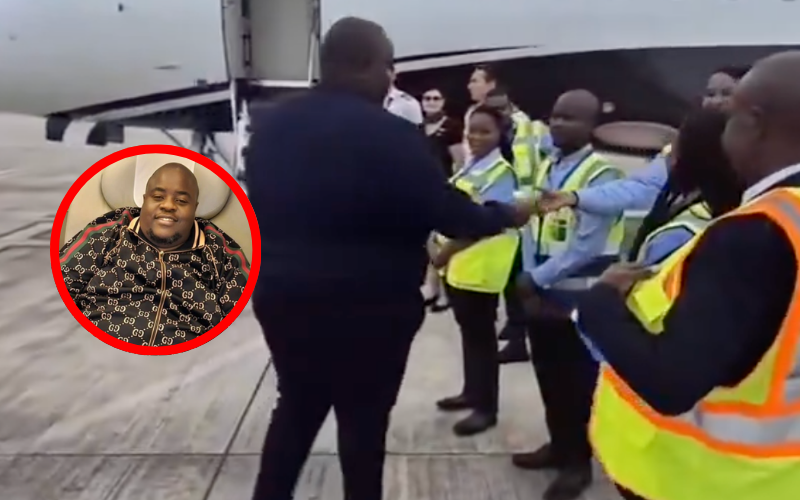 VIDEO: Wicknell Chivayo spotted handing out cash gifts at JKIA
