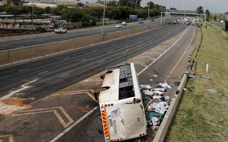 South Africa bus crash kills 12, dozens hurt