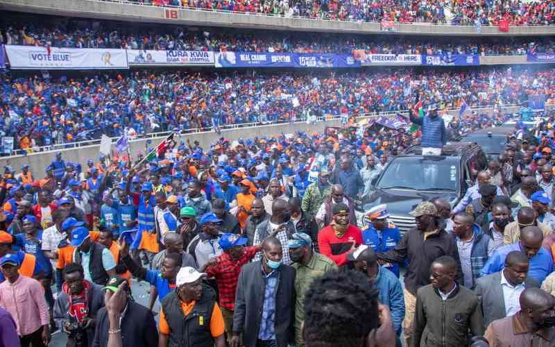 Sea of blue and orange as Raila Odinga makes final call