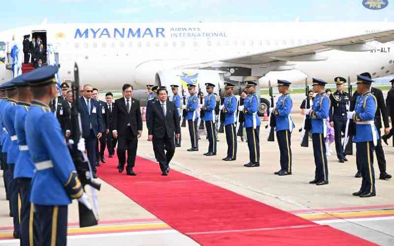 Myanmar ex-junta chief on first Thailand trip as civilian leader