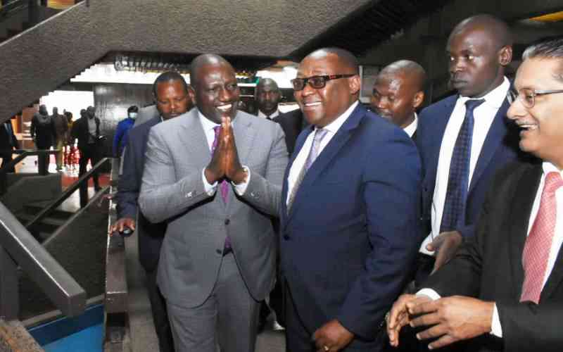 President-elect William Ruto attends Johnson Sakaja's swearing-in