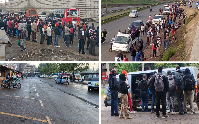 PHOTOS: Empty roads, triple fares, stranded commuters as matatu strike hits hard