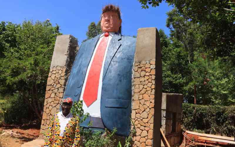 Kenyan unveils Trump statue as he conducted mock swearing in