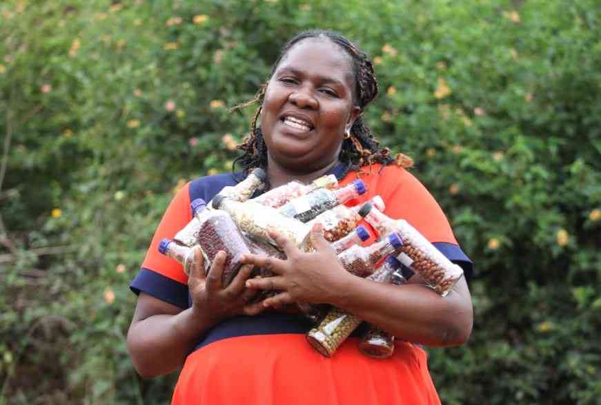 How Makueni farmer is using liquor bottles to fight hunger