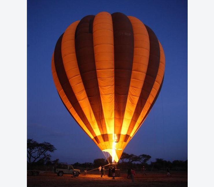 Exploring Amboseli on a hot air balloon