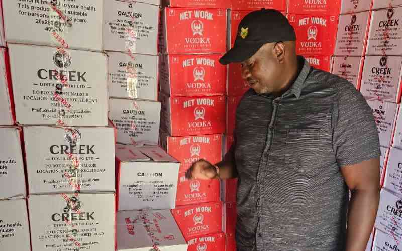 Counterfeit alcohol worth Sh13 million nabbed in Machakos