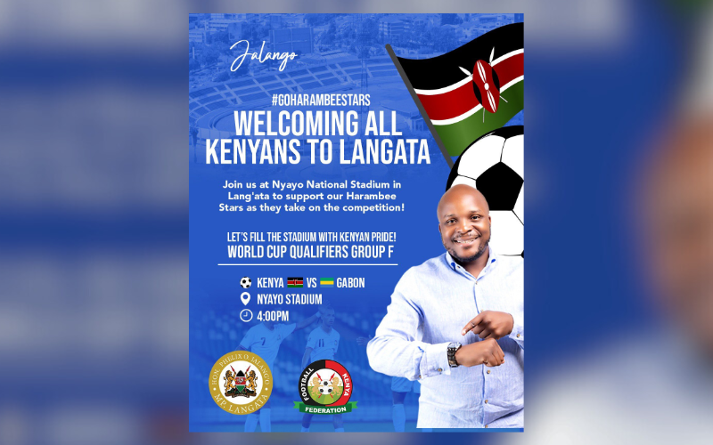 "Unnecessary": MP Jalang'o roasted over poster welcoming fans to Nyayo Stadium